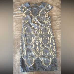 Tadashi Shoji Blue Stone floral lace sheath dress